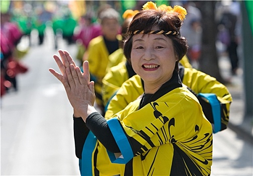 老人,日本人,女人,跳舞,节日