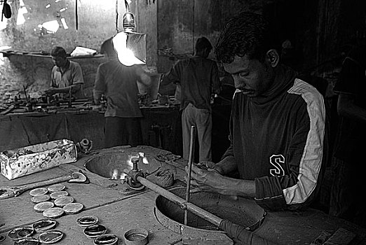 工作,工作间,研磨,工厂,库尔纳市,孟加拉,2008年