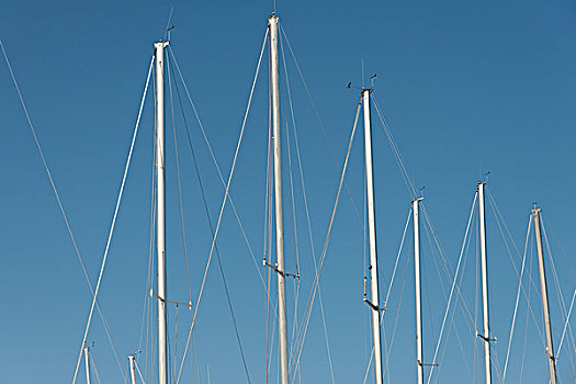 仰视,帆船,桅杆,赫克拉火山磨石省立公园,曼尼托巴,加拿大