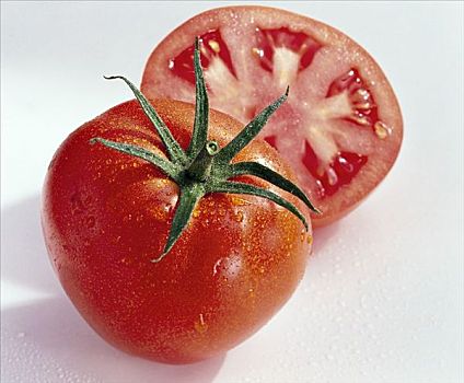 一半,西红柿,水滴