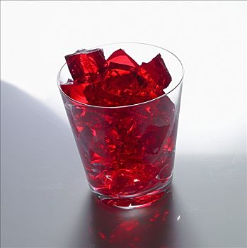 红色,软方糖,玻璃