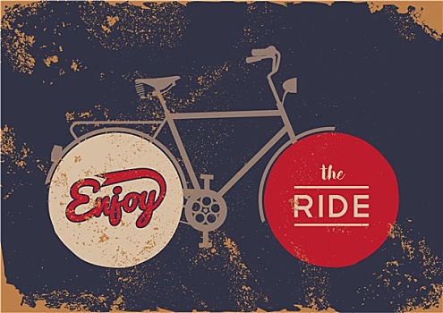 自行车,概念,旧式,低劣,海报