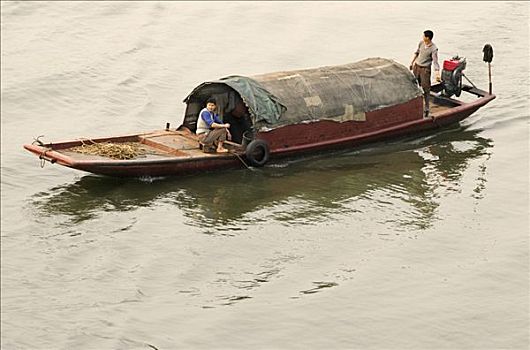 传统,舢板,长江,河,中国