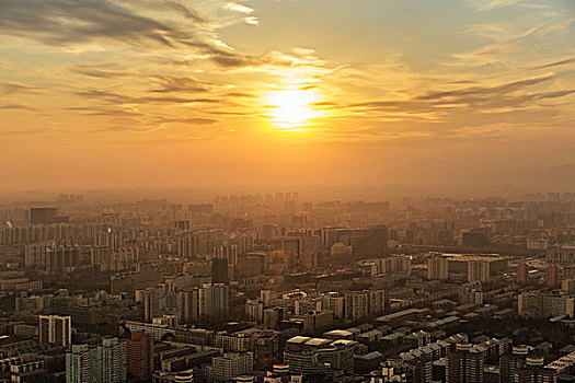 在电视塔俯瞰北京