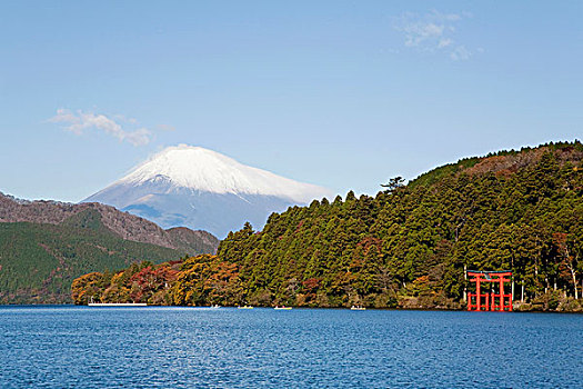 箱根,湖,芦之湖,富士山,背影,日本,亚洲