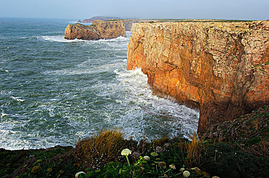悬崖,阿尔加维,葡萄牙,欧洲