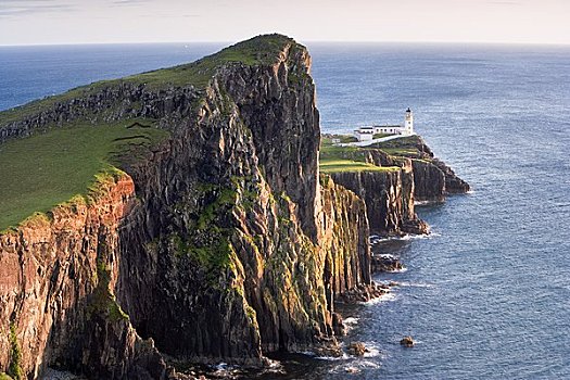 俯视,玄武岩,海崖,斯凯岛,苏格兰