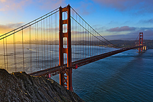 吊桥,湾,金门大桥,旧金山湾,旧金山,加利福尼亚,美国