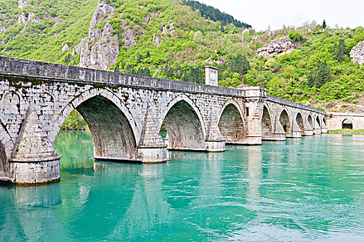 桥,上方,河,波斯尼亚