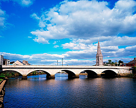 桥,上方,河,梅奥县,爱尔兰