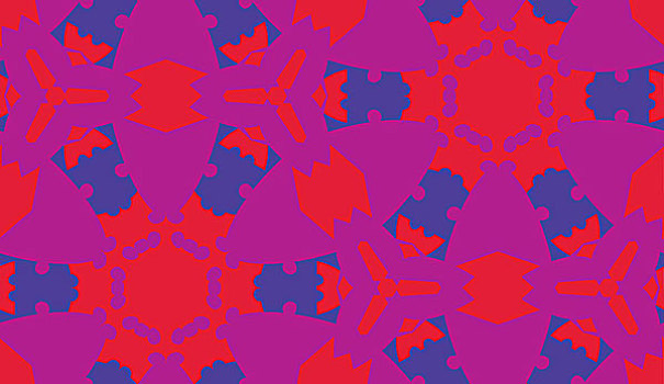 红色,紫色,六边形,图案