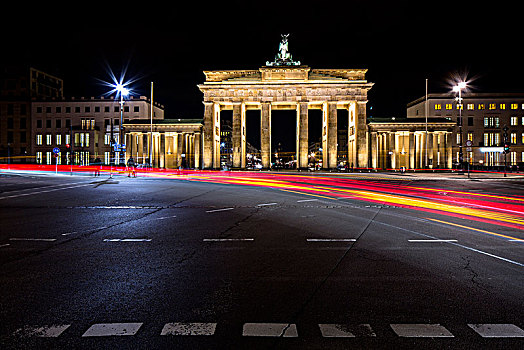 勃兰登堡门,光影,夜晚,柏林,德国,欧洲
