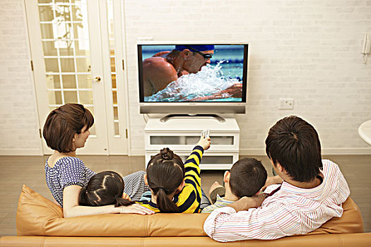 家庭,看电视