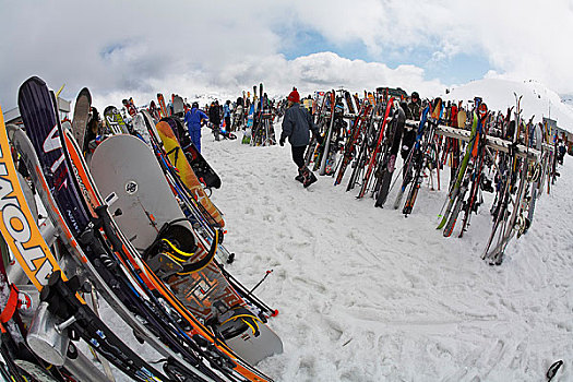 滑雪,架子,滑雪胜地,山,不列颠哥伦比亚省,加拿大