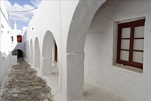 僧侣,寺院,米克诺斯岛,希腊