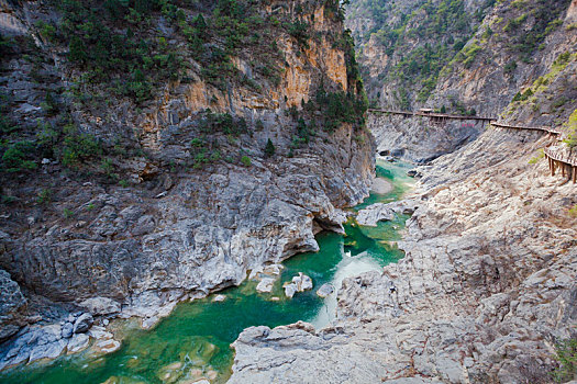 陕西咸阳郑国渠风景区泾河大峡谷