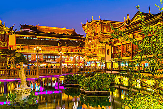 上海,庙宇,佛,夜景
