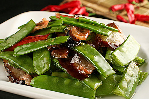 腊味荷兰豆图片