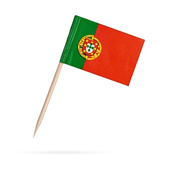 微型,旗帜,葡萄牙,隔绝,白色背景,背景