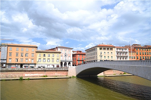 桥,上方,阿尔诺河,比萨,意大利