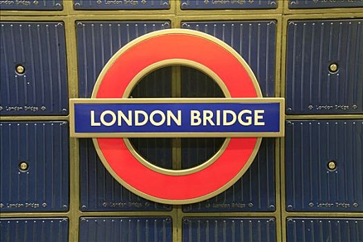 标识,伦敦桥,地铁站,伦敦,英格兰,英国,欧洲