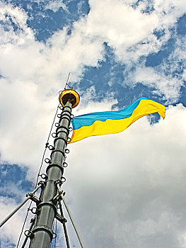 乌克兰,旗帜,旗杆