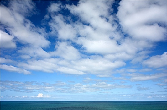 白云,蓝天,俯视,大西洋,海洋