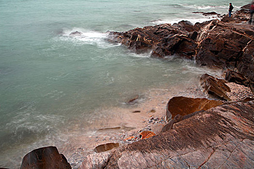 北海,银滩,礁石,沙滩,浴场,游客,海水,海浪,风光,自然,冠头岭,砥柱