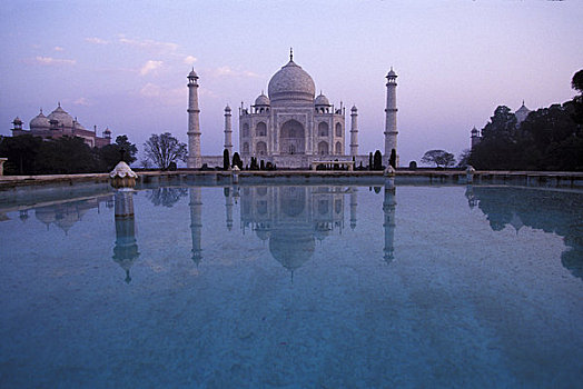 印度,泰姬陵,沙阿,纪念建筑,皇后,反射,水池