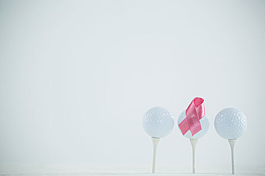 粉色,乳腺癌,意识,带,高尔夫球,白色背景