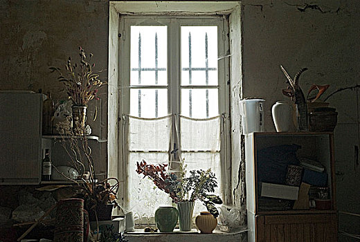 法国,房子,室内,窗户,特写