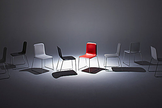 现代,椅子,白色,黑色,红色,塑料制品,座椅