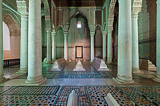 室内,陵墓,马拉喀什,摩洛哥,非洲