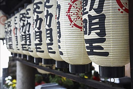 纸灯笼,庙宇,大阪,日本
