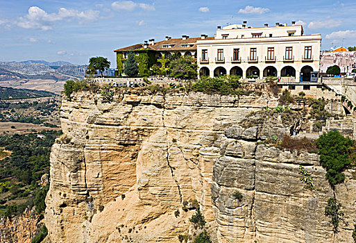 酒店,景色,悬崖顶,安达卢西亚,西班牙