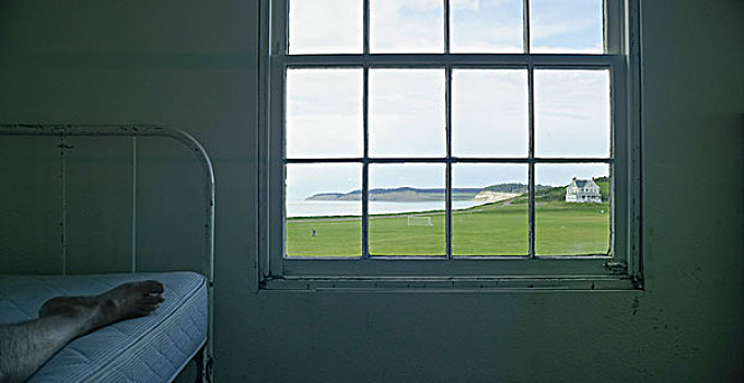 风景,海岸线,窗户,卧室
