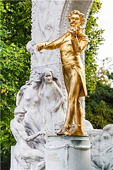 金色,雕塑,约翰施特劳斯,维也纳