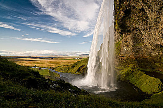 塞里雅兰瀑布,瀑布,冰岛,欧洲