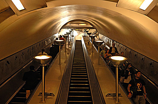 扶梯,地下,车站,百老汇,伦敦,英格兰,英国,欧洲