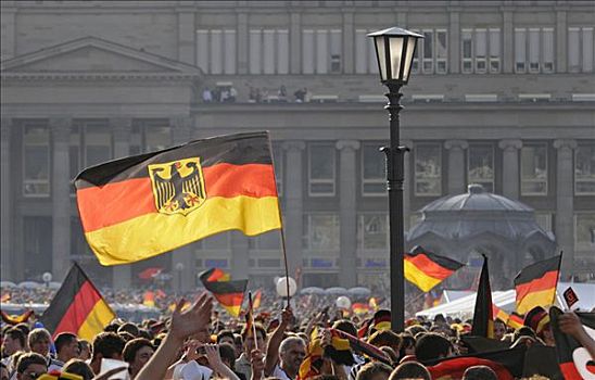 足球,庆贺,德国,国家,足球队,海洋,旗帜,斯图加特,巴登符腾堡,欧洲