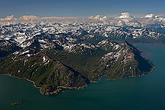 山脉,海岸,克拉克湖,国家公园,阿拉斯加