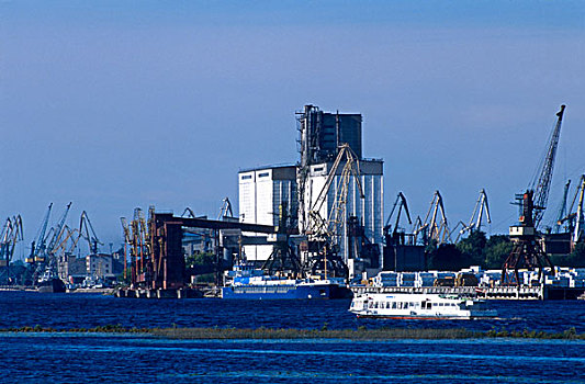 港口,道加瓦河,河,拉脱维亚