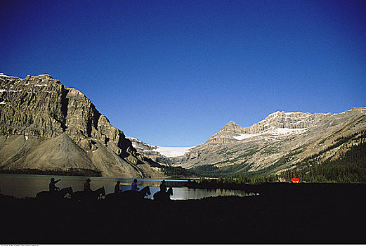 日出,弓湖,班芙国家公园,加拿大