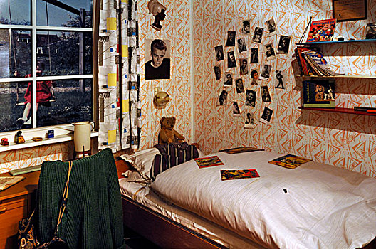 青春,卧室,20世纪50年代,展示,德国,盐,博物馆,吕内堡,下萨克森,欧洲