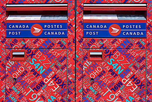 浅色,图案,加拿大,邮政,相似,邮箱