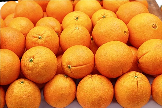 一堆,橙色,水果,排,放置,市场