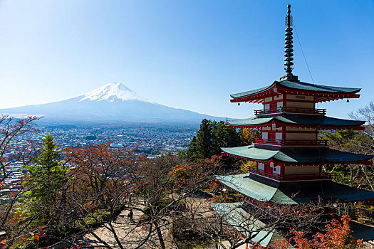 塔,山,富士山