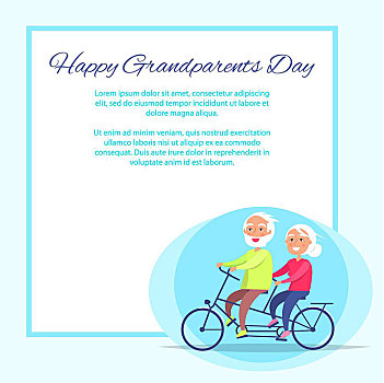 高兴,祖父母,白天,老年,夫妻,自行车,海报,骑,祖母,爷爷,坐,一起,矢量,地点,文字
