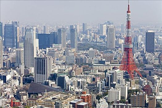 天际线,东京,日本,俯视,远景