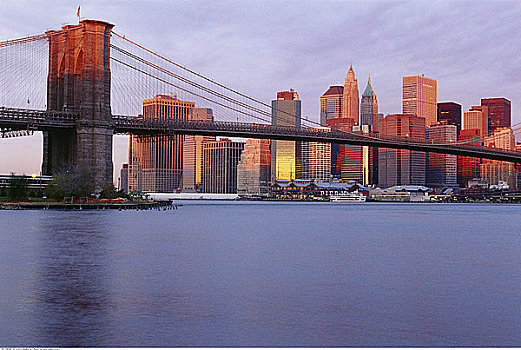 布鲁克林大桥,城市,曼哈顿,纽约